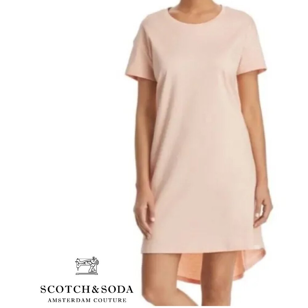 Scotch & Soda Pink T-Shirt Cotton Oversized Dress